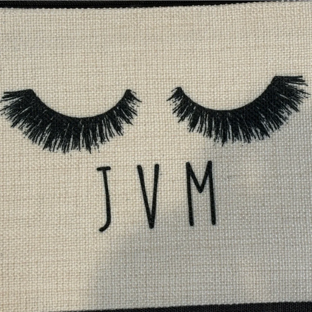 JVM Initial Eyelash Makeup Bag Pouch Clutch